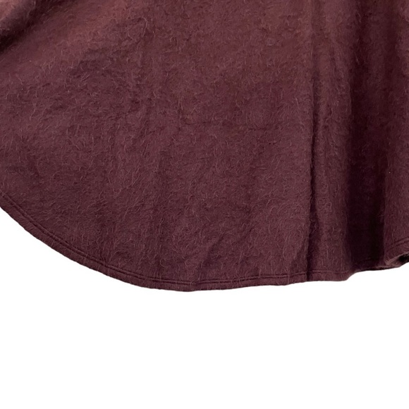 Free People Beach Bellevue Pullover Tunic Top Mixed Material Fleece Purple NWT - Picture 7 of 16